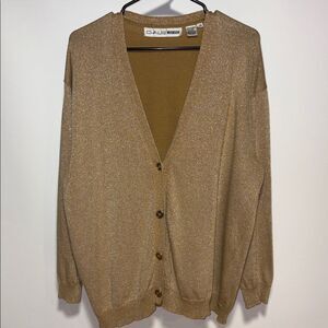 Gold Button-Up Cardigan sweater